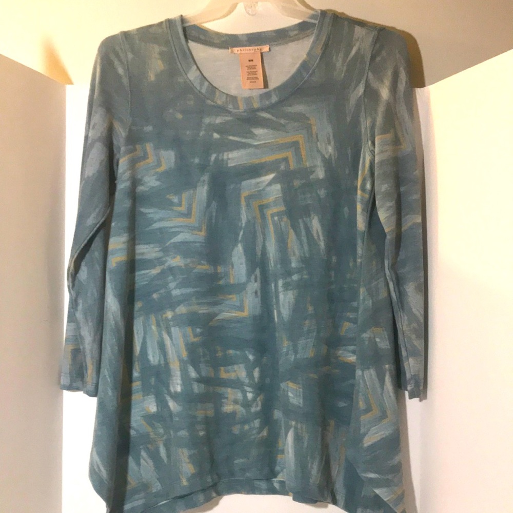 Philosophy long sleeve size medium blue yellow top